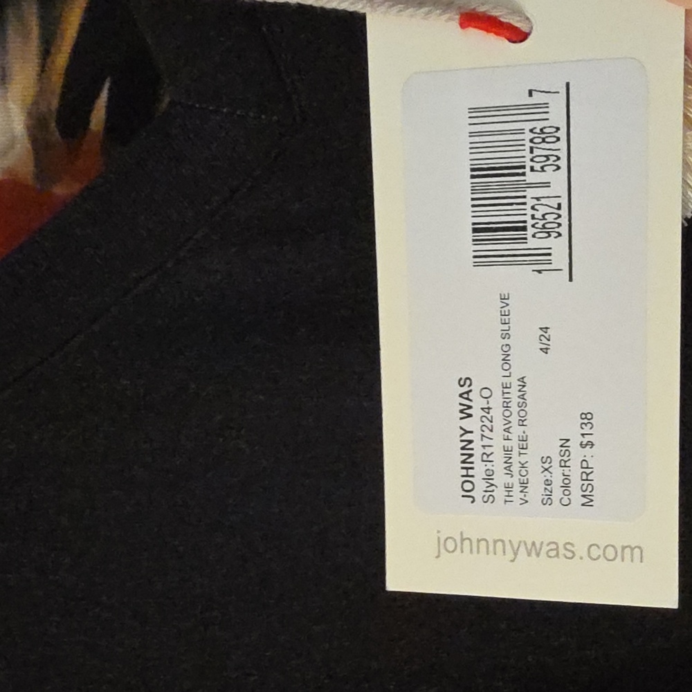 Johnny Was V-neck Lng Sleeve Tee Size Xs Never Worn - Picture 4 of 4